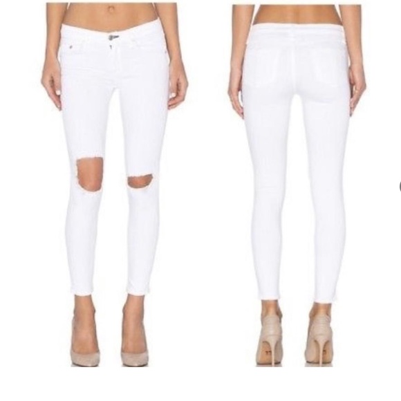 Rag & Bone Destroyed White Jeans - Picture 4 of 8